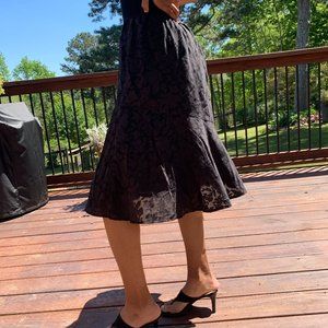 Classic Black Skirt with Asymmetrical Hem